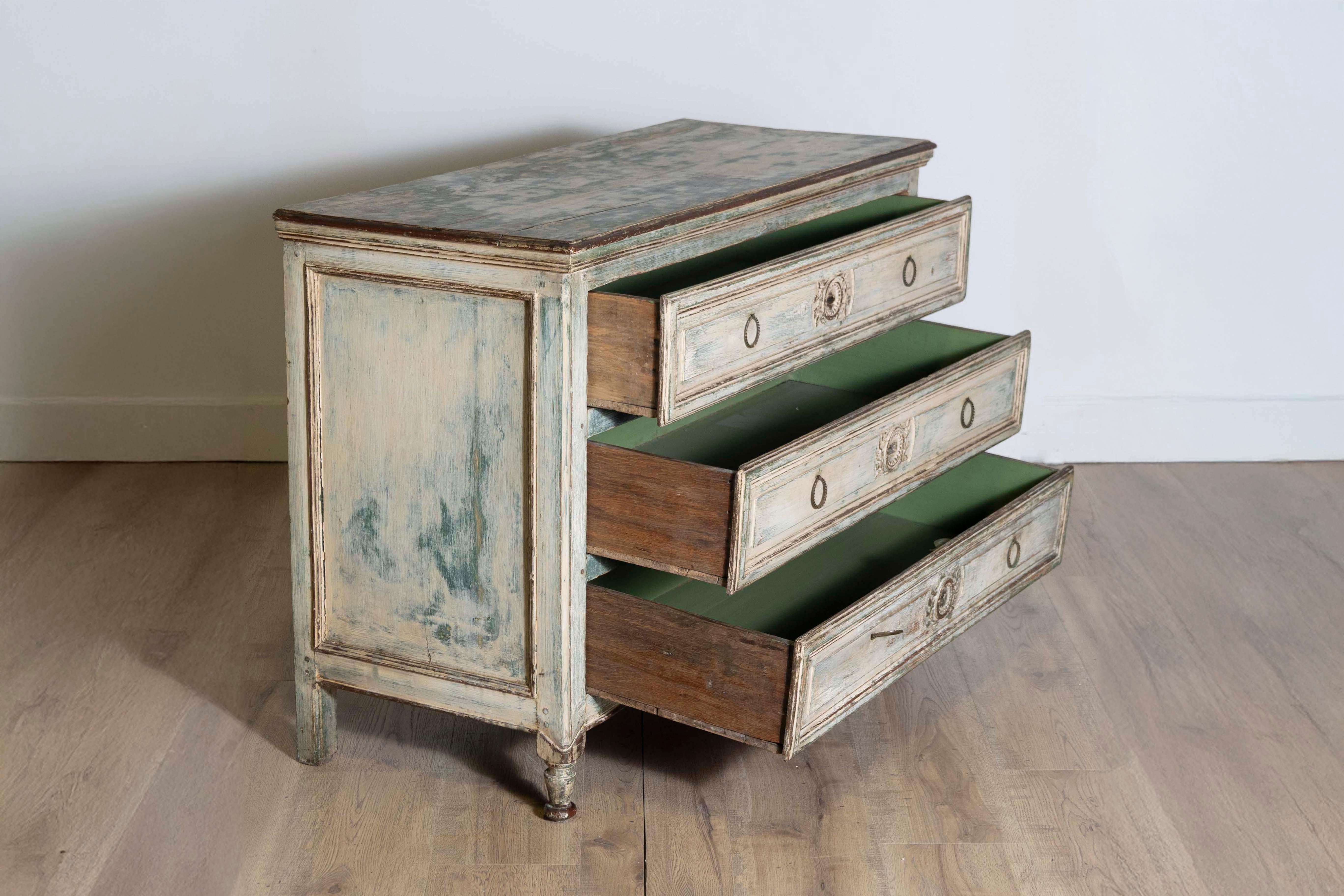Brass 19th Century French Louis XVI Commode Circa 1790 For Sale