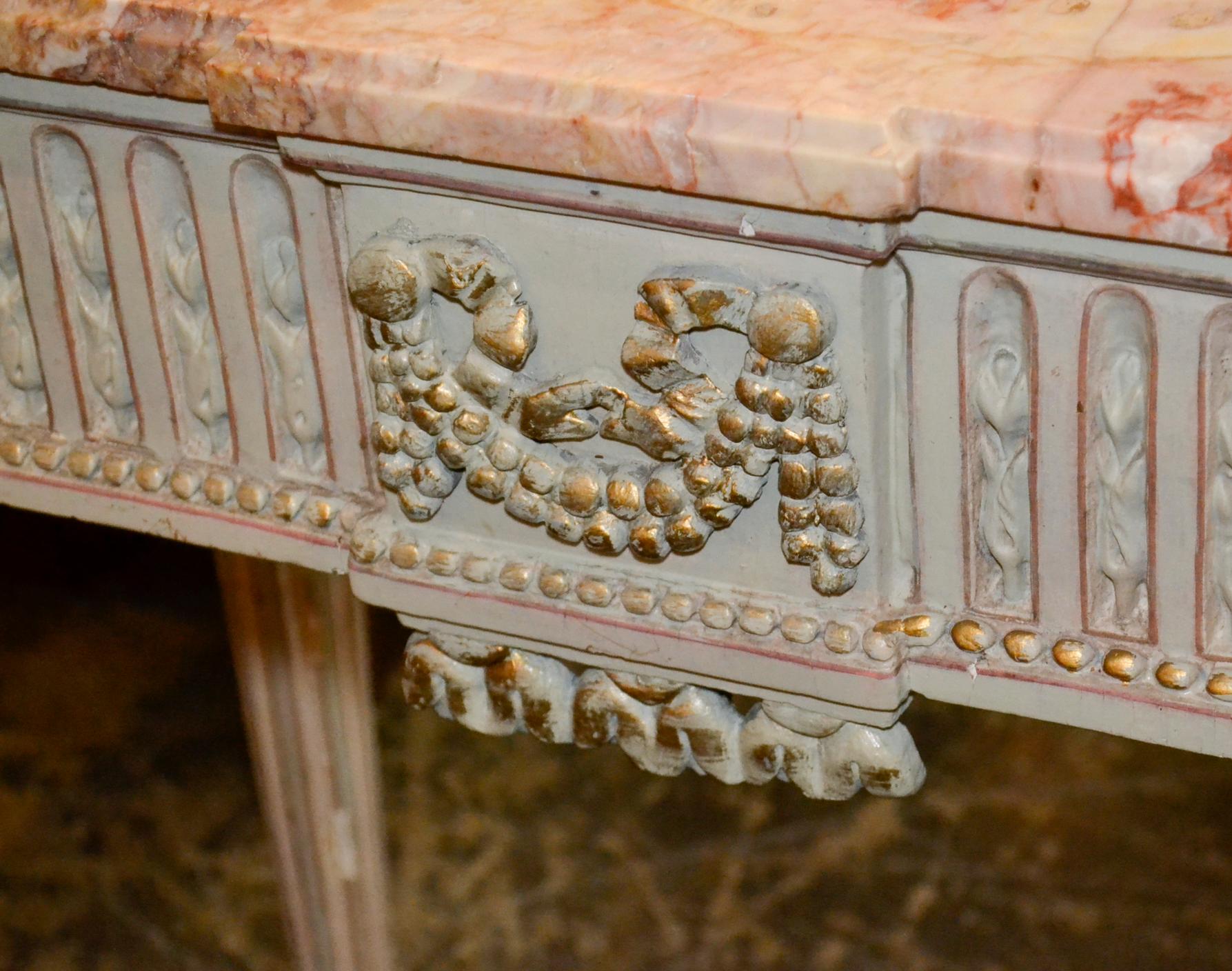 Charming late 19th century French Louis XVI painted console.