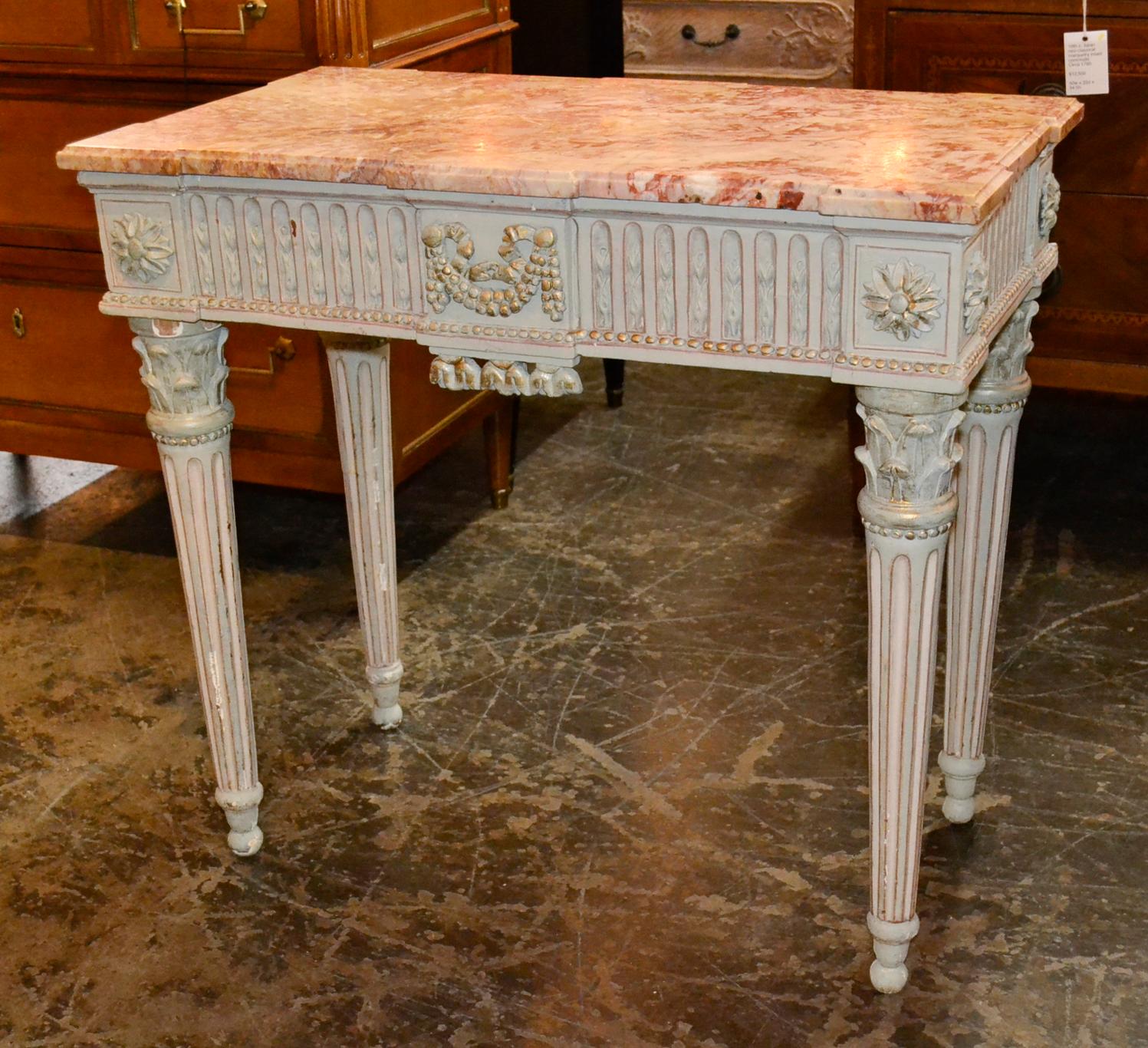 Carved 19th Century French Louis XVI Console For Sale