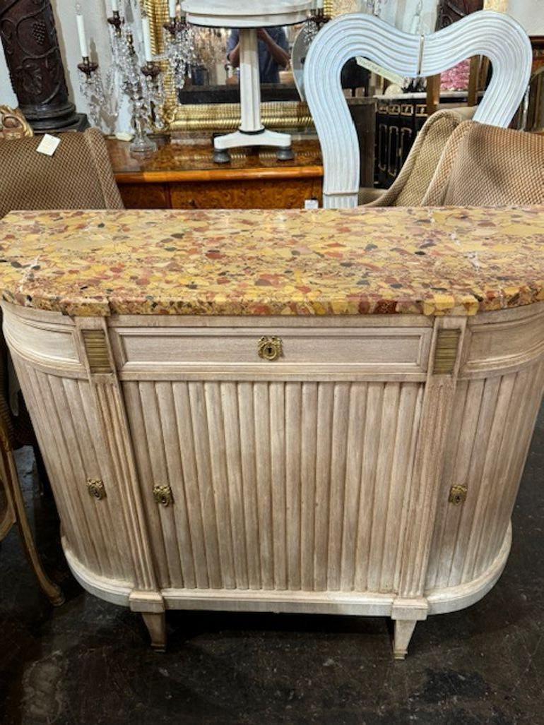 Consola francesa Luis XVI del siglo XIX con tapa de mármol Breccia Francés en venta