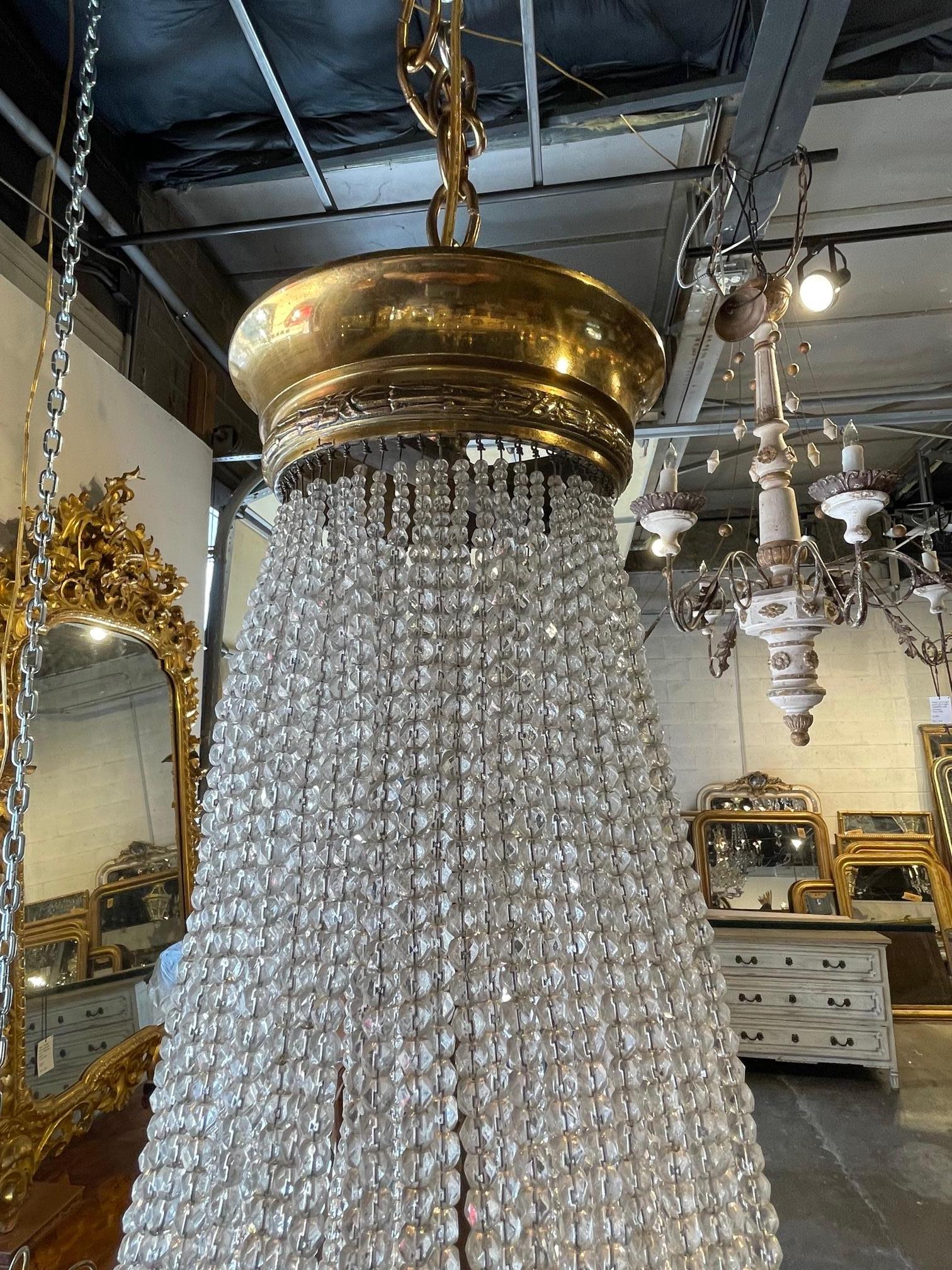 Französischer Kristallkorb-Kronleuchter im Louis-XVI-Stil, 19. Jahrhundert im Zustand „Gut“ im Angebot in Dallas, TX