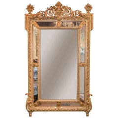 Antique 19th Century French Louis XVI Cushion Mirror