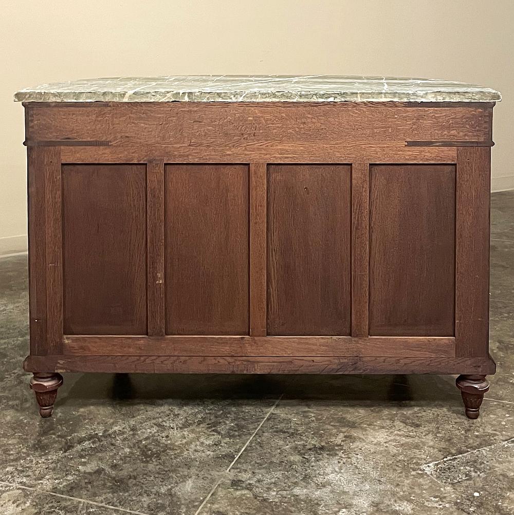 19th Century French Louis XVI Demilune Mahogany Marble Top Buffet For Sale 12