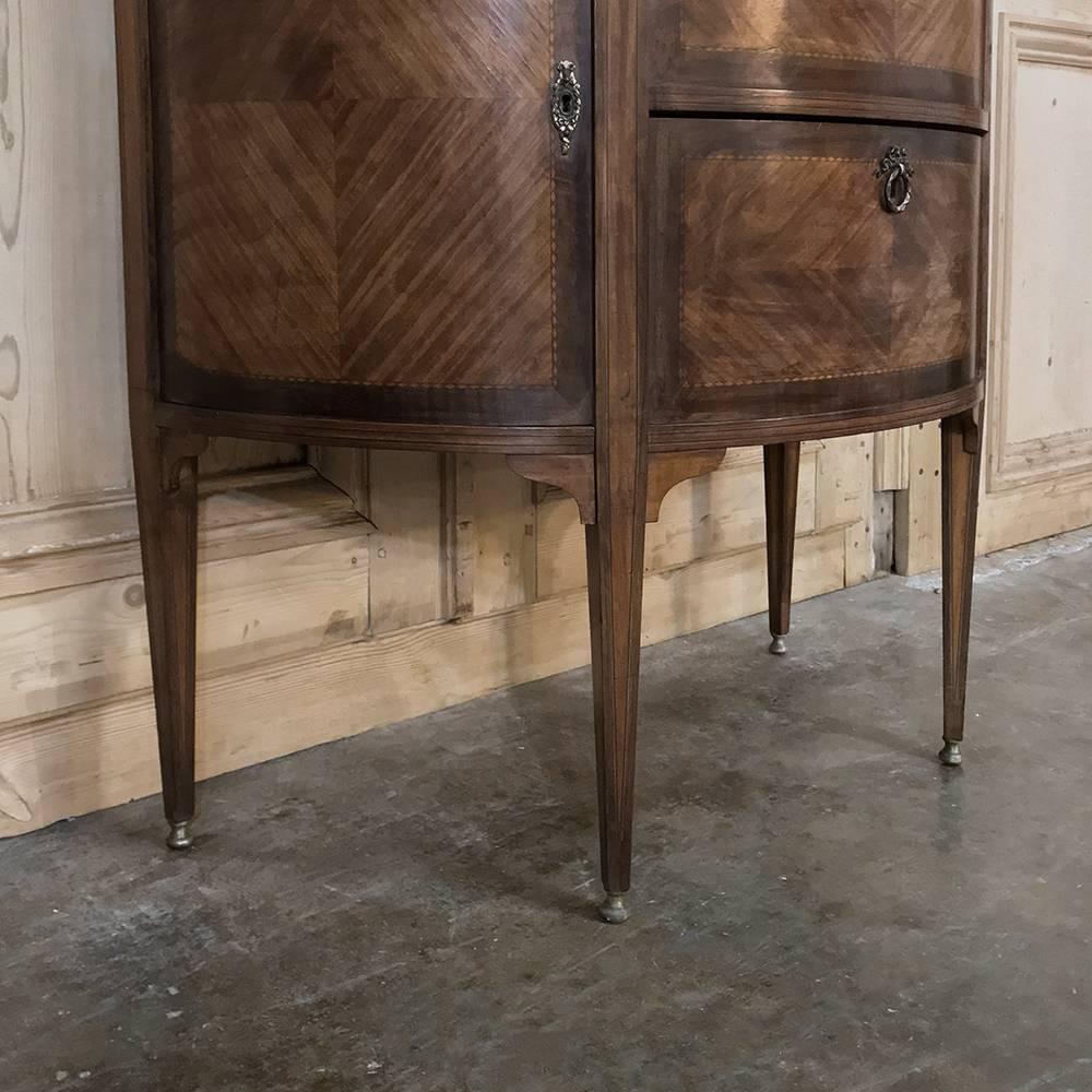 19th Century French Louis XVI Demilune Marble-Top Commode 2
