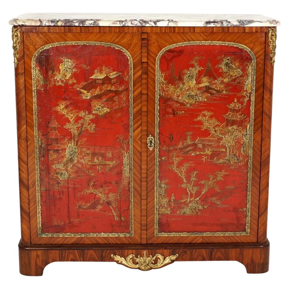 cabinet de Chinoiserie du 19ème siècle de style Louis XVI français par Paul Sormani