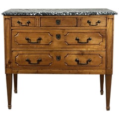 19th Century French Louis XVI, Directoire Style Marble Top Commode