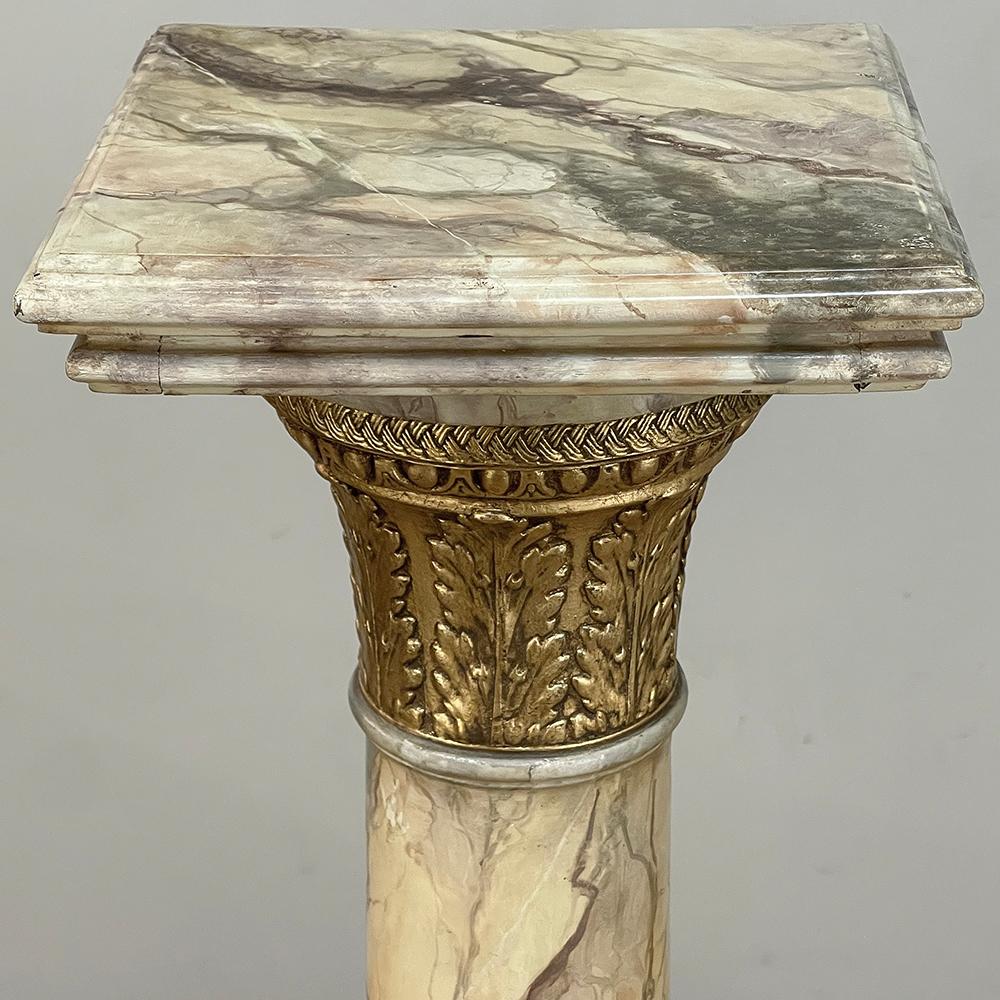 XIXe siècle Piédestal français Louis XVI du 19ème siècle en faux marbre en vente