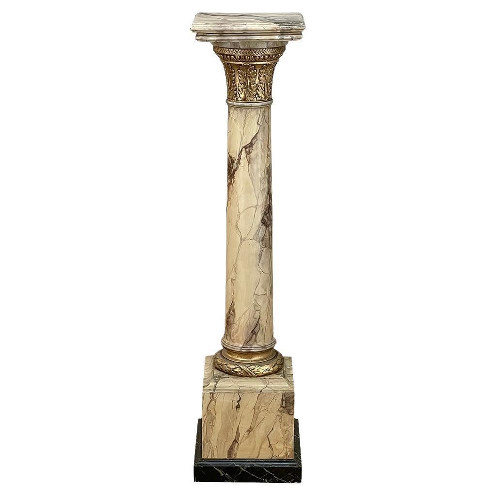 19th Century French Louis XVI Faux Marble Pedestal For Sale