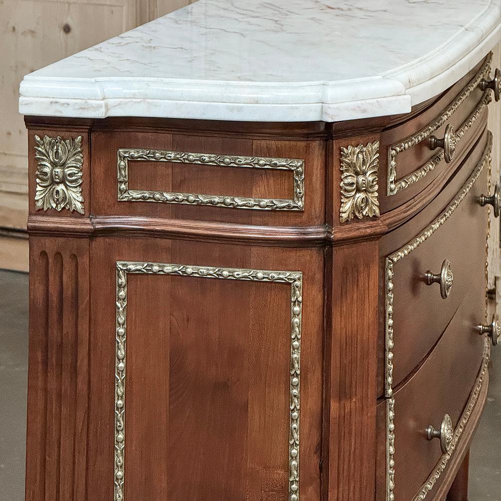 Commodo francese Luigi XVI del XIX secolo con piano in marmo e legno di frutta in vendita 5