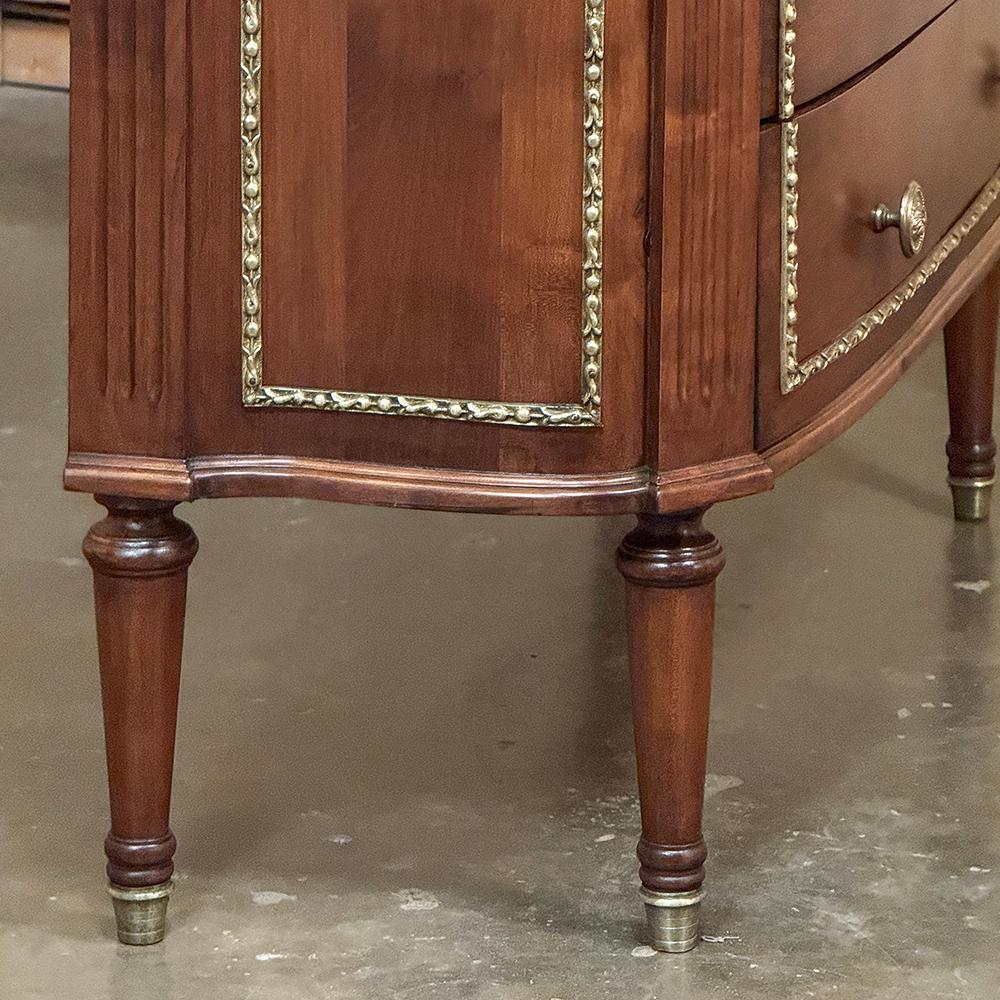 Commodo francese Luigi XVI del XIX secolo con piano in marmo e legno di frutta in vendita 6