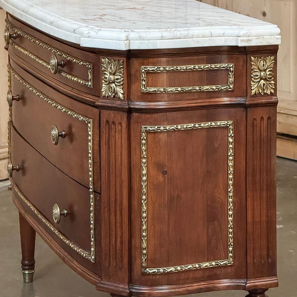 Commodo francese Luigi XVI del XIX secolo con piano in marmo e legno di frutta in vendita 7