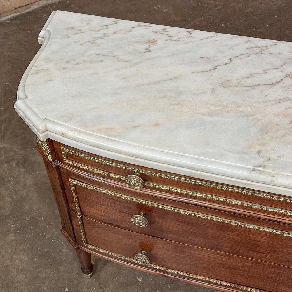 Commodo francese Luigi XVI del XIX secolo con piano in marmo e legno di frutta in vendita 11