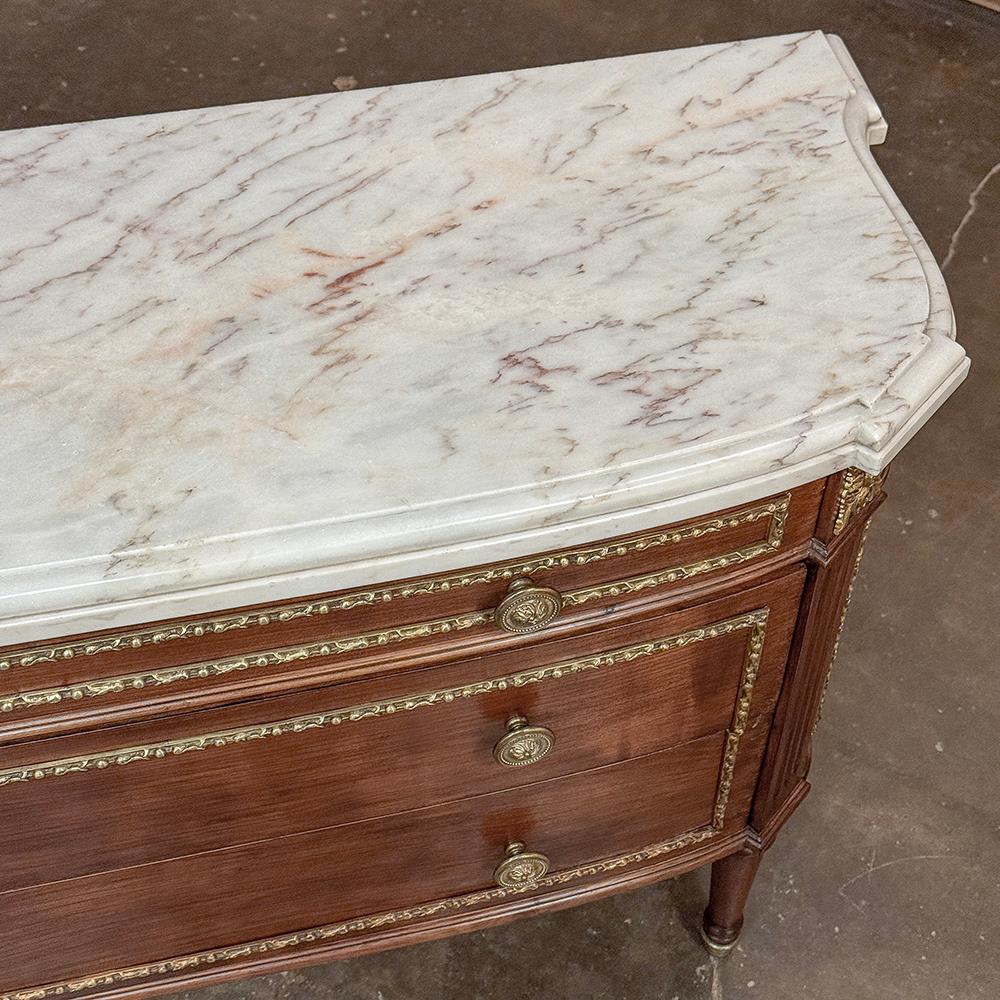 Commodo francese Luigi XVI del XIX secolo con piano in marmo e legno di frutta in vendita 12
