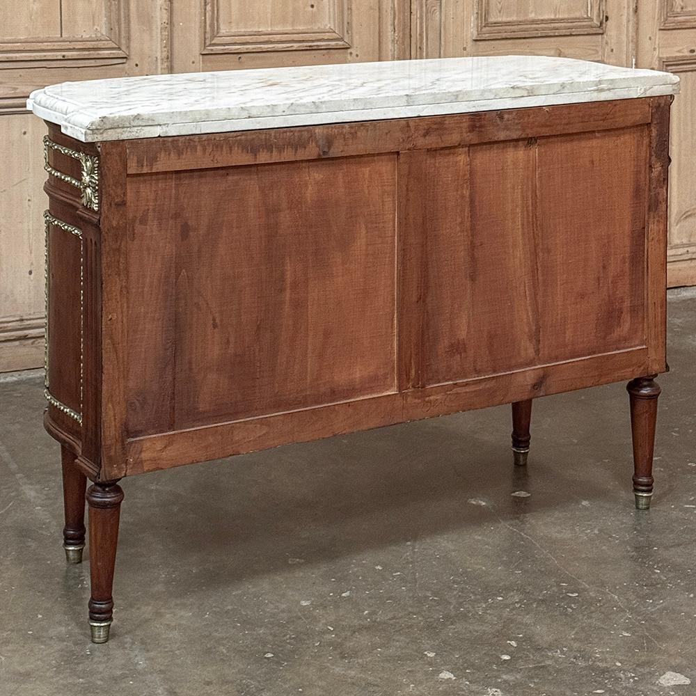 Commodo francese Luigi XVI del XIX secolo con piano in marmo e legno di frutta in vendita 13