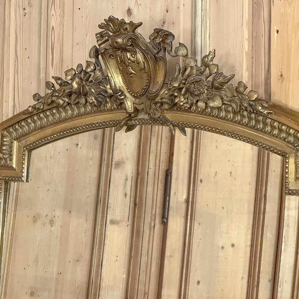 19th Century French Louis XVI Gilded Mantel Mirror For Sale 5