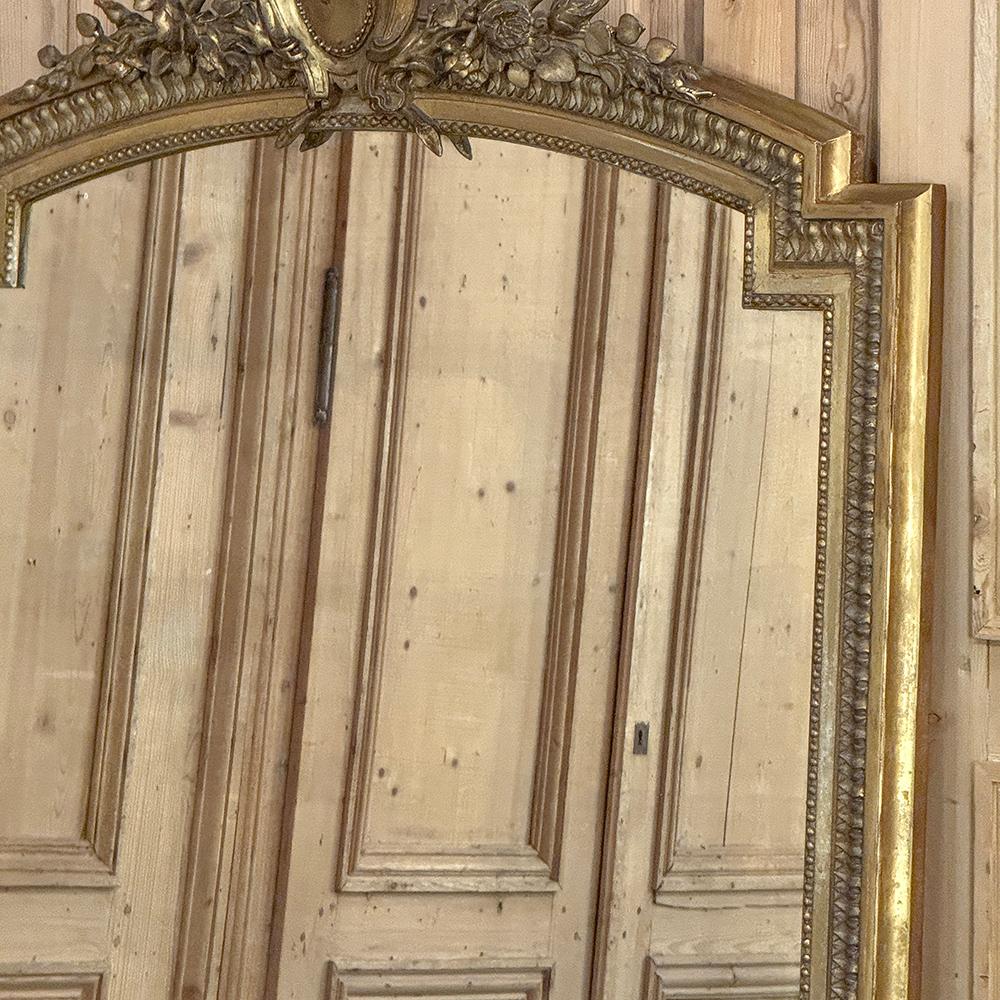 19th Century French Louis XVI Gilded Mantel Mirror For Sale 6