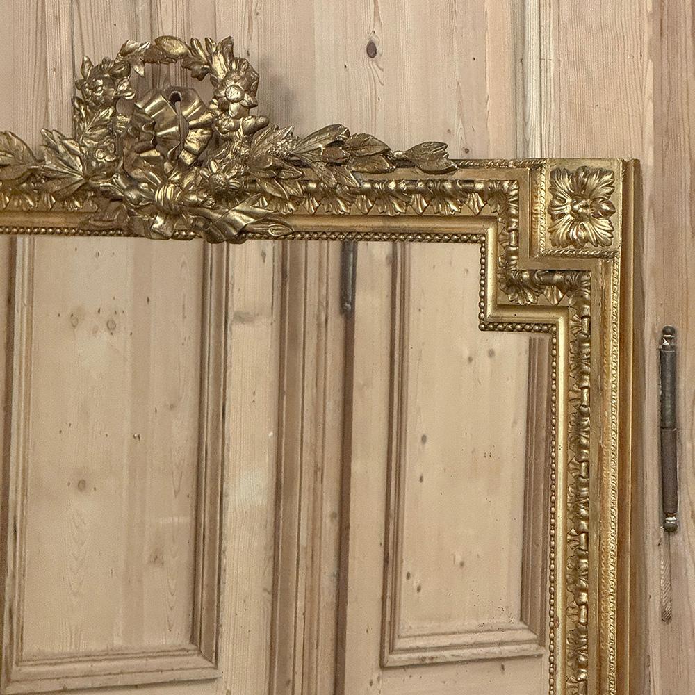 19th Century French Louis XVI Gilded Mantel Mirror For Sale 7