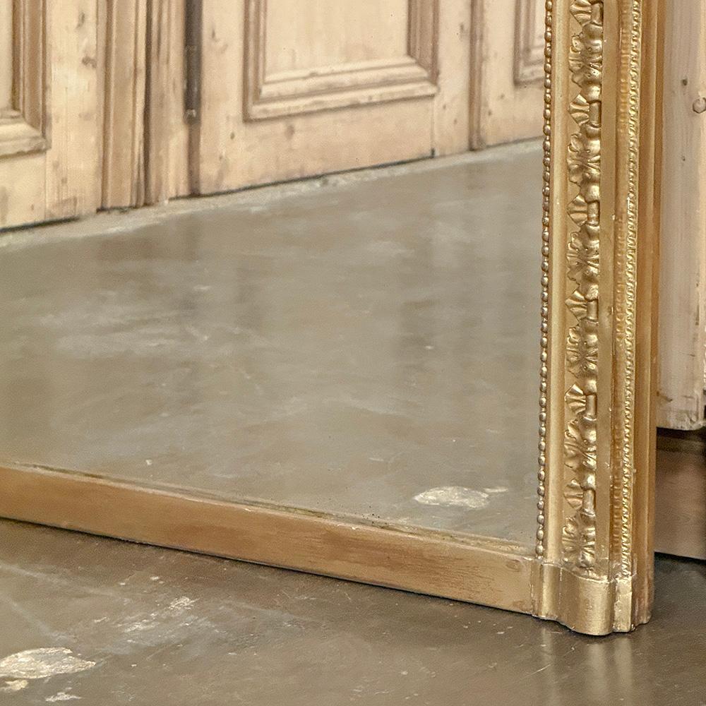 19th Century French Louis XVI Gilded Mantel Mirror For Sale 9