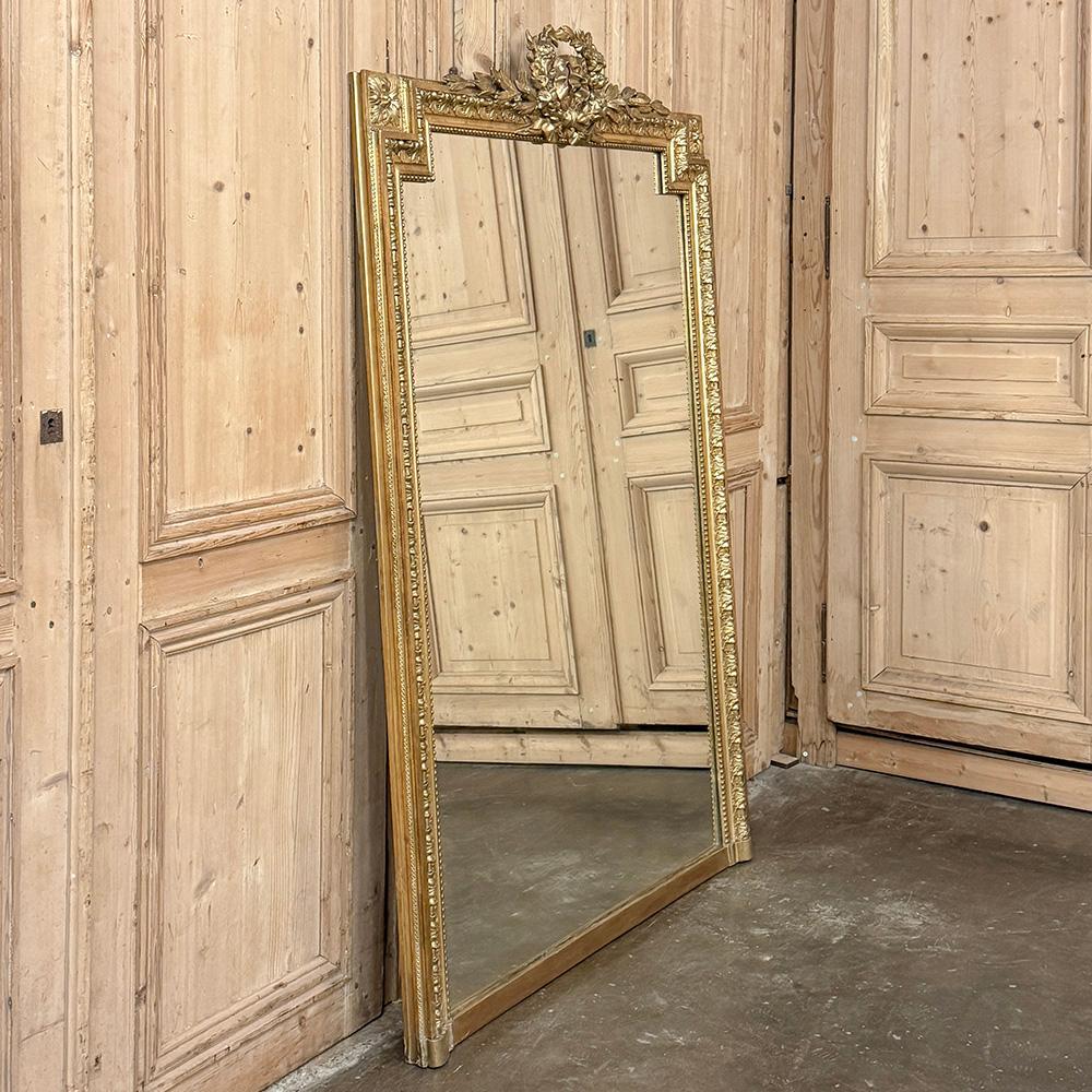 19th Century French Louis XVI Gilded Mantel Mirror For Sale 10