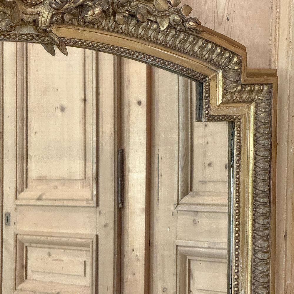 19th Century French Louis XVI Gilded Mantel Mirror For Sale 3
