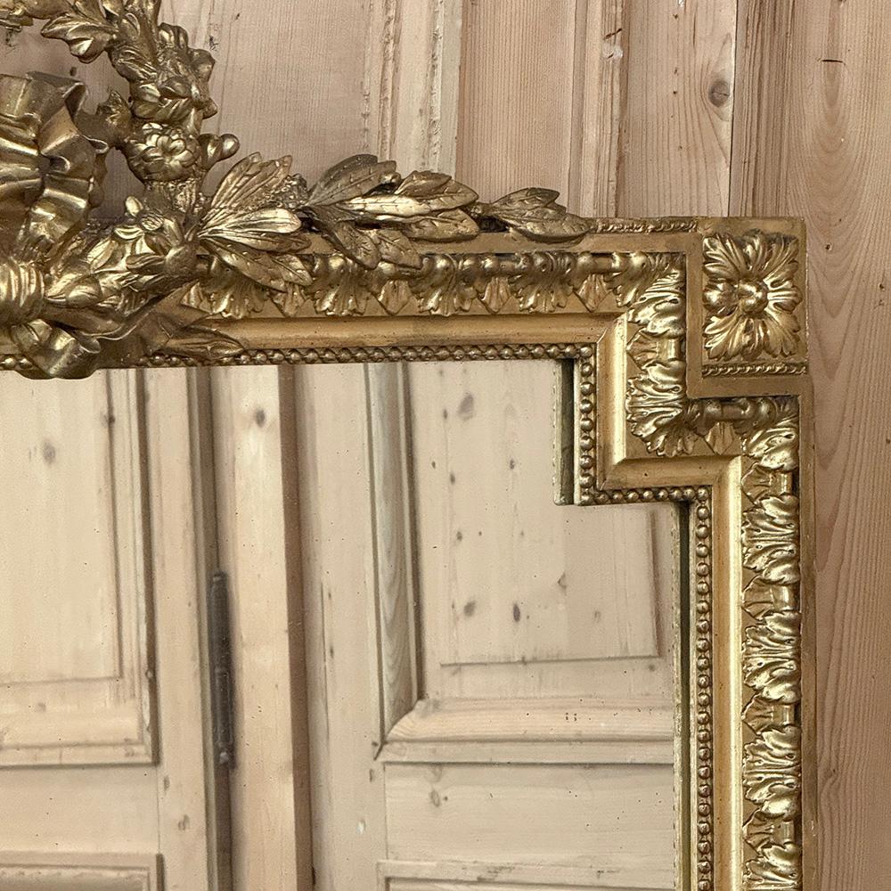 19th Century French Louis XVI Gilded Mantel Mirror For Sale 4