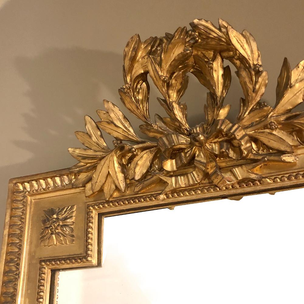 19th Century French Louis XVI Gilded Mirror In Good Condition In Dallas, TX
