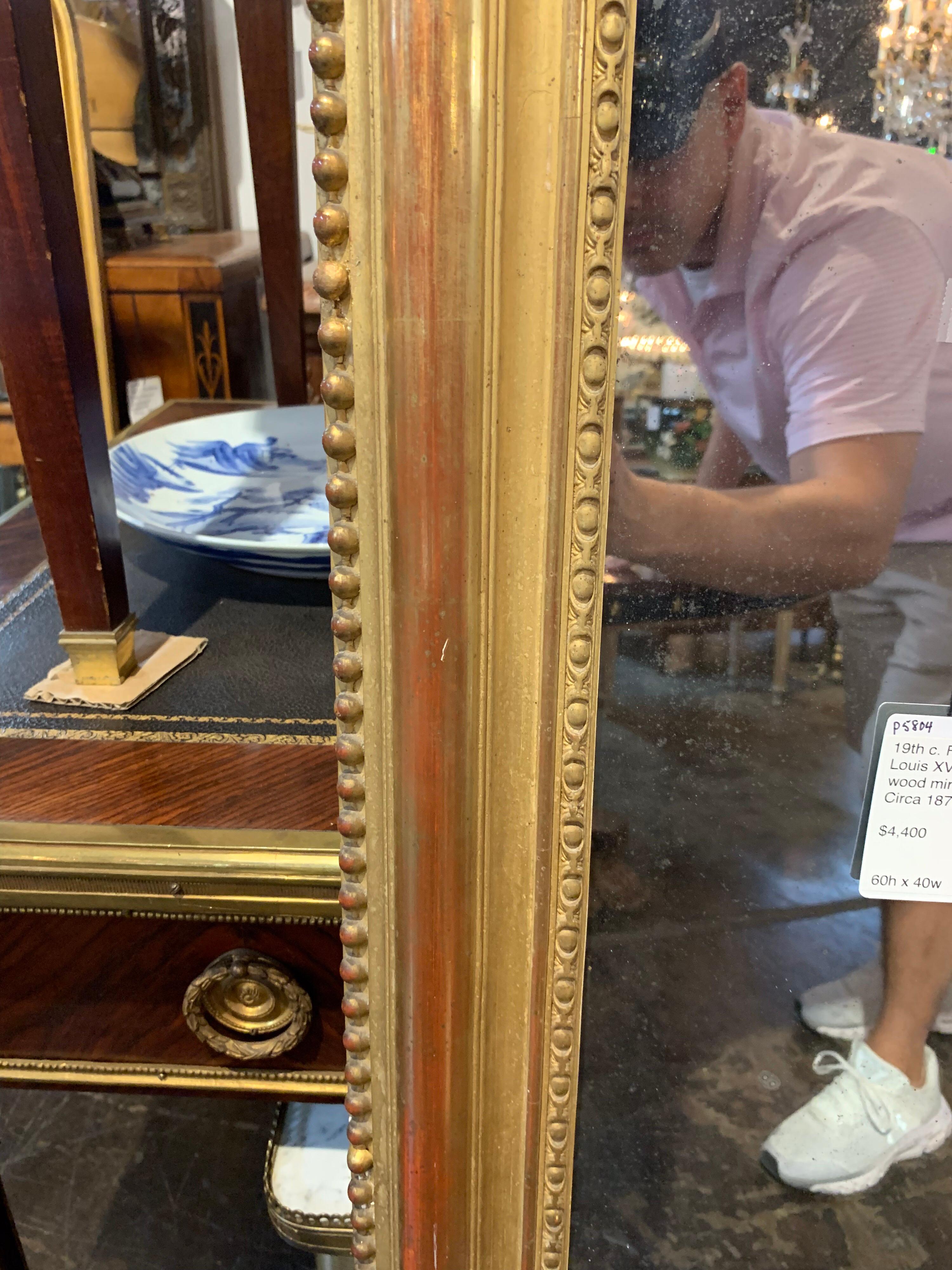 Wood 19th Century French Louis XVI Giltwood Mirror