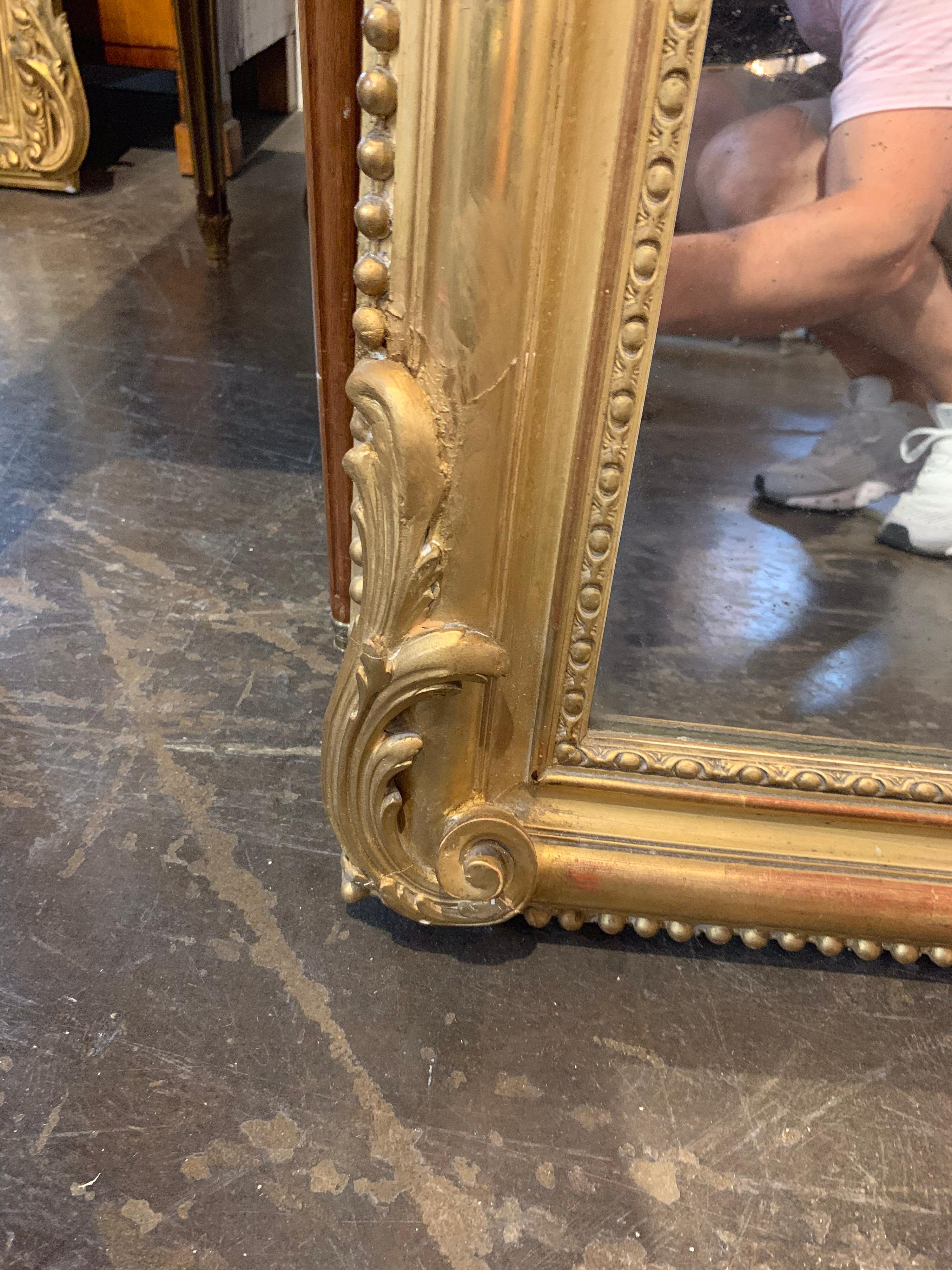 19th Century French Louis XVI Giltwood Mirror 1