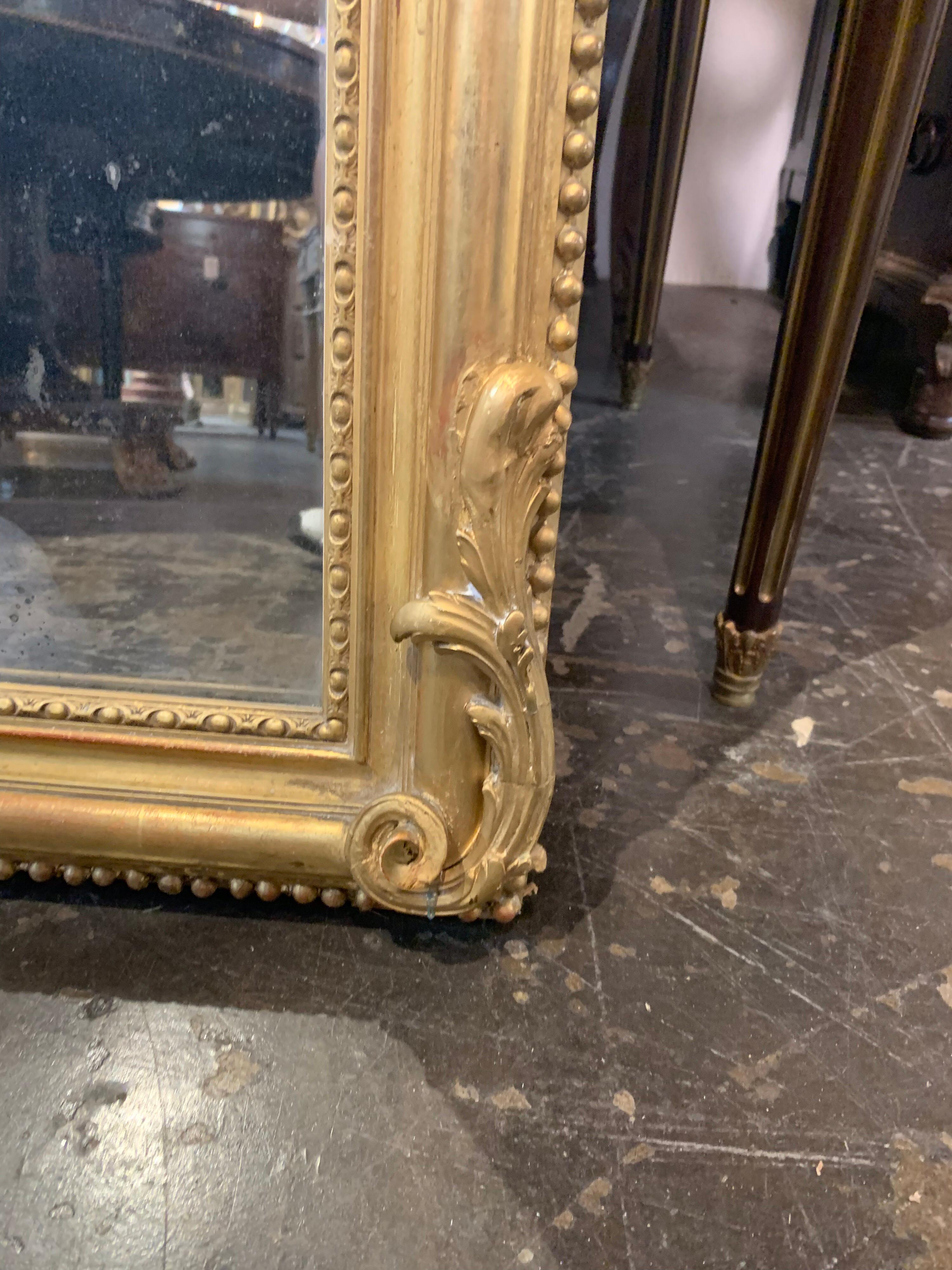 19th Century French Louis XVI Giltwood Mirror 2