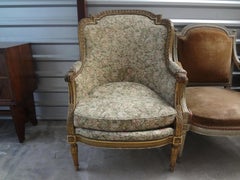 19th Century French Louis XVI Giltwood Bergere