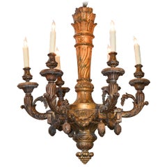 19th Century French Louis XVI Giltwood Chandelier