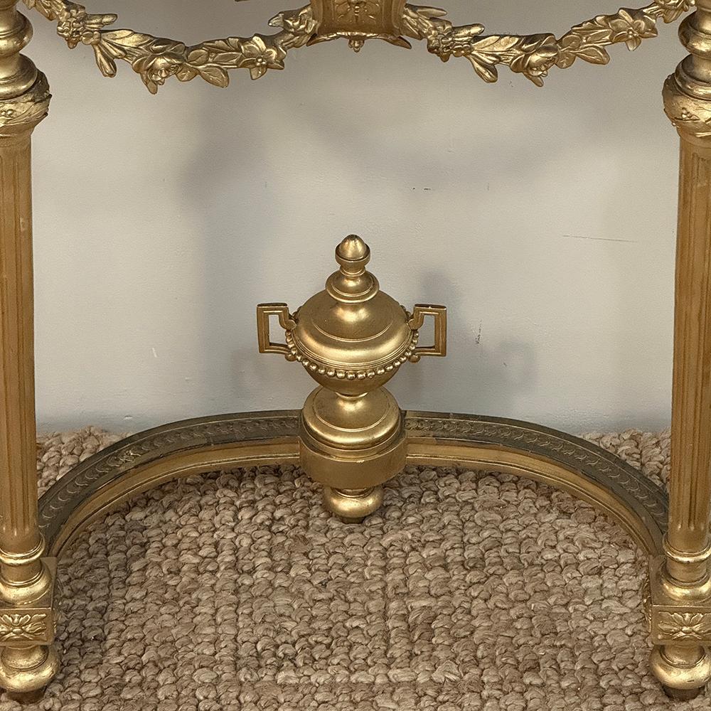 19th Century French Louis XVI Giltwood Console with Carrara Marble For Sale 6
