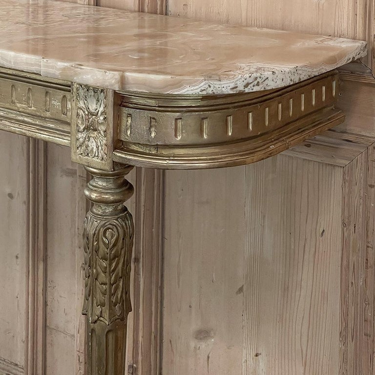 19th Century French Louis XVI Giltwood Marble Top Console For Sale at ...