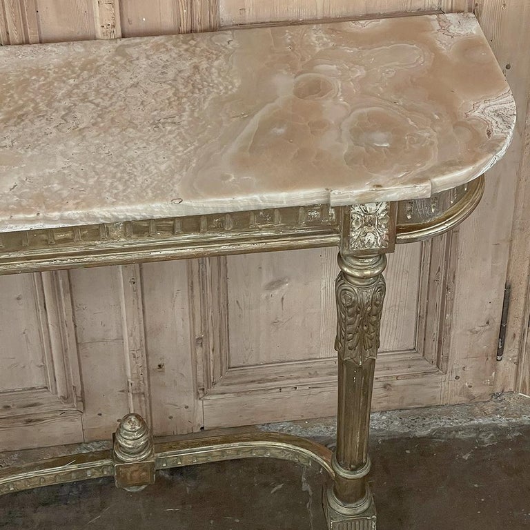 19th Century French Louis XVI Giltwood Marble Top Console For Sale at ...