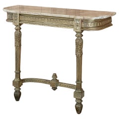 19th Century French Louis XVI Giltwood Marble Top Console
