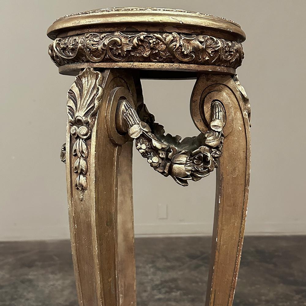 19. Jahrhundert Französisch Louis XVI Giltwood Marmor Top Pedestal im Angebot 3