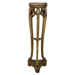 19th Century French Louis XVI Giltwood Marble Top Pedestal