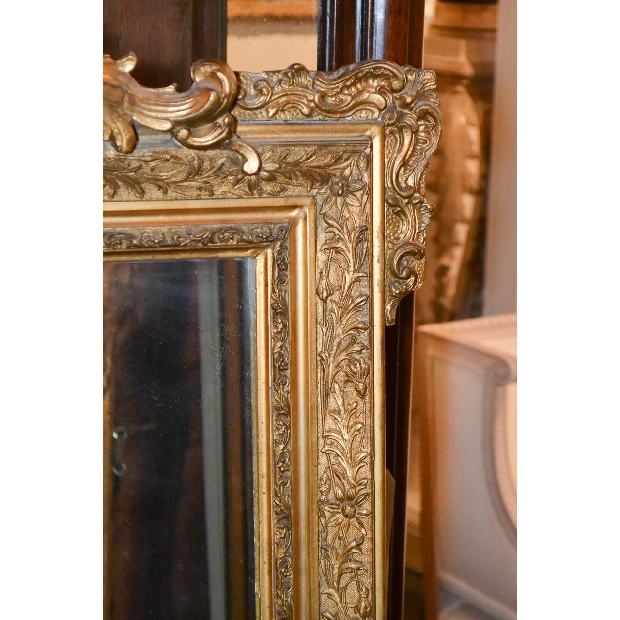 19th Century French Louis XVI Giltwood Mirror In Good Condition In Dallas, TX