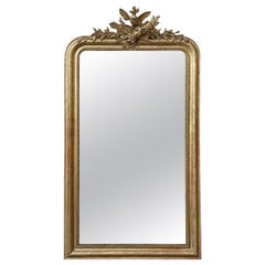 19th Century French Louis XVI Giltwood Mirror with Lovebirds