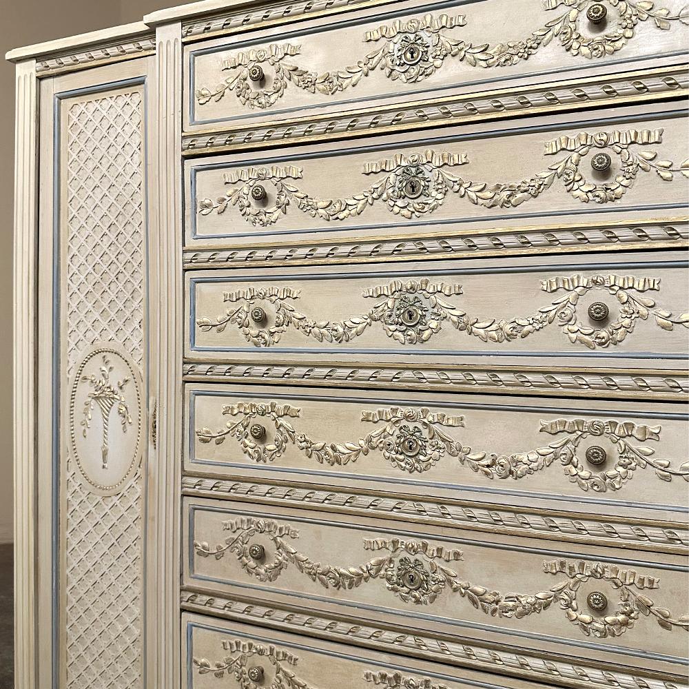 19. Jahrhundert Französisch Louis XVI Grand gemalt Dresser ~ Kommode ~ Wardrobe im Angebot 4