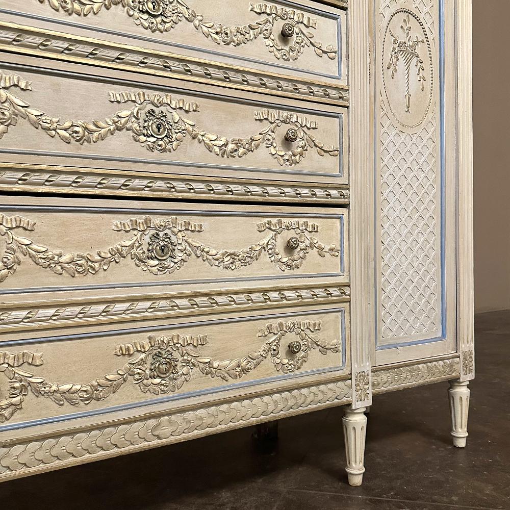 19. Jahrhundert Französisch Louis XVI Grand gemalt Dresser ~ Kommode ~ Wardrobe im Angebot 5