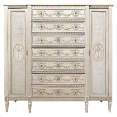 19. Jahrhundert Französisch Louis XVI Grand gemalt Dresser ~ Kommode ~ Wardrobe
