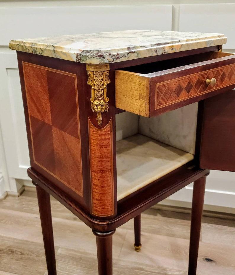 19th Century French Louis XVI Guillaume Grohé Signed Bedside Cabinet For Sale 1