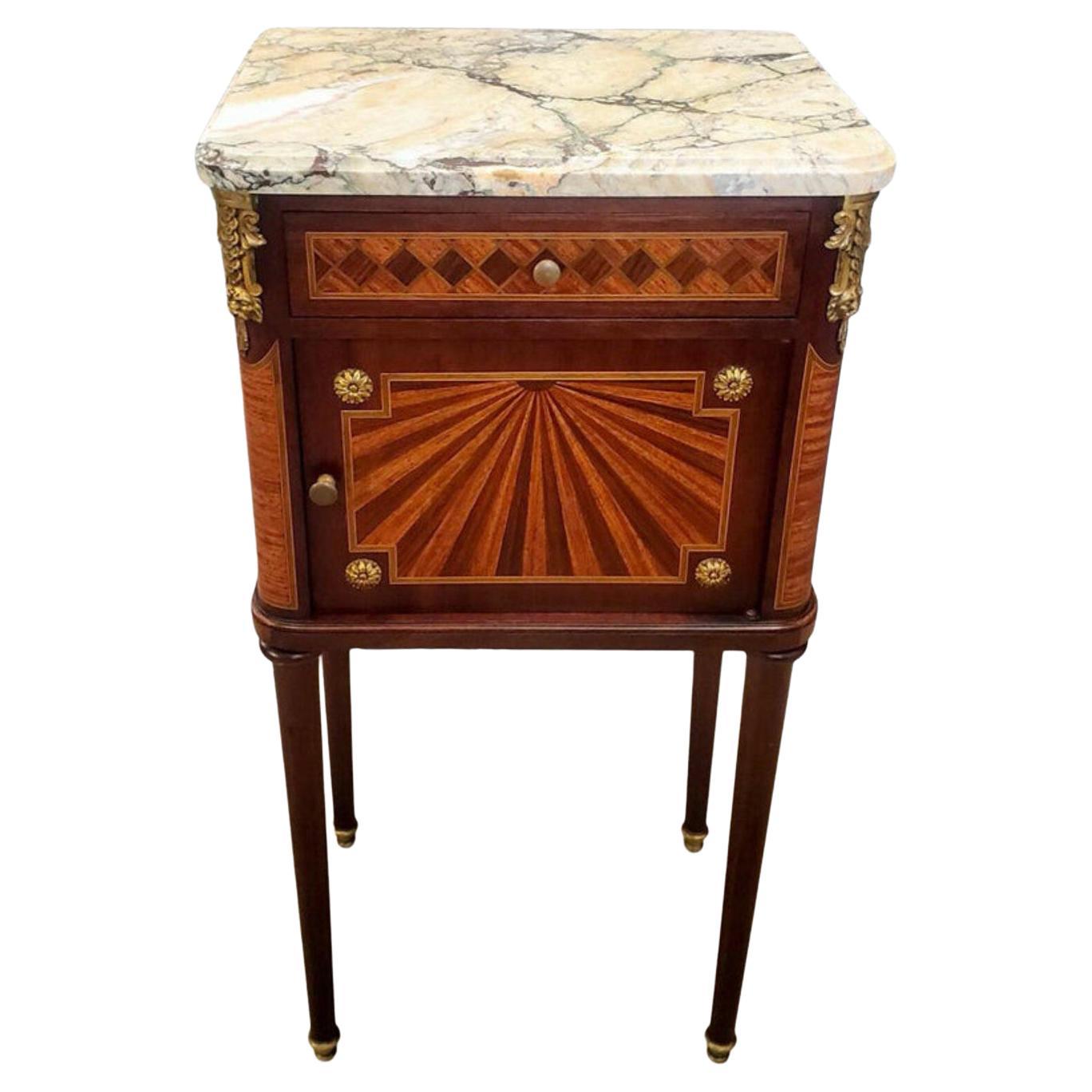 19th Century French Louis XVI Guillaume Grohé Signed Bedside Cabinet For Sale