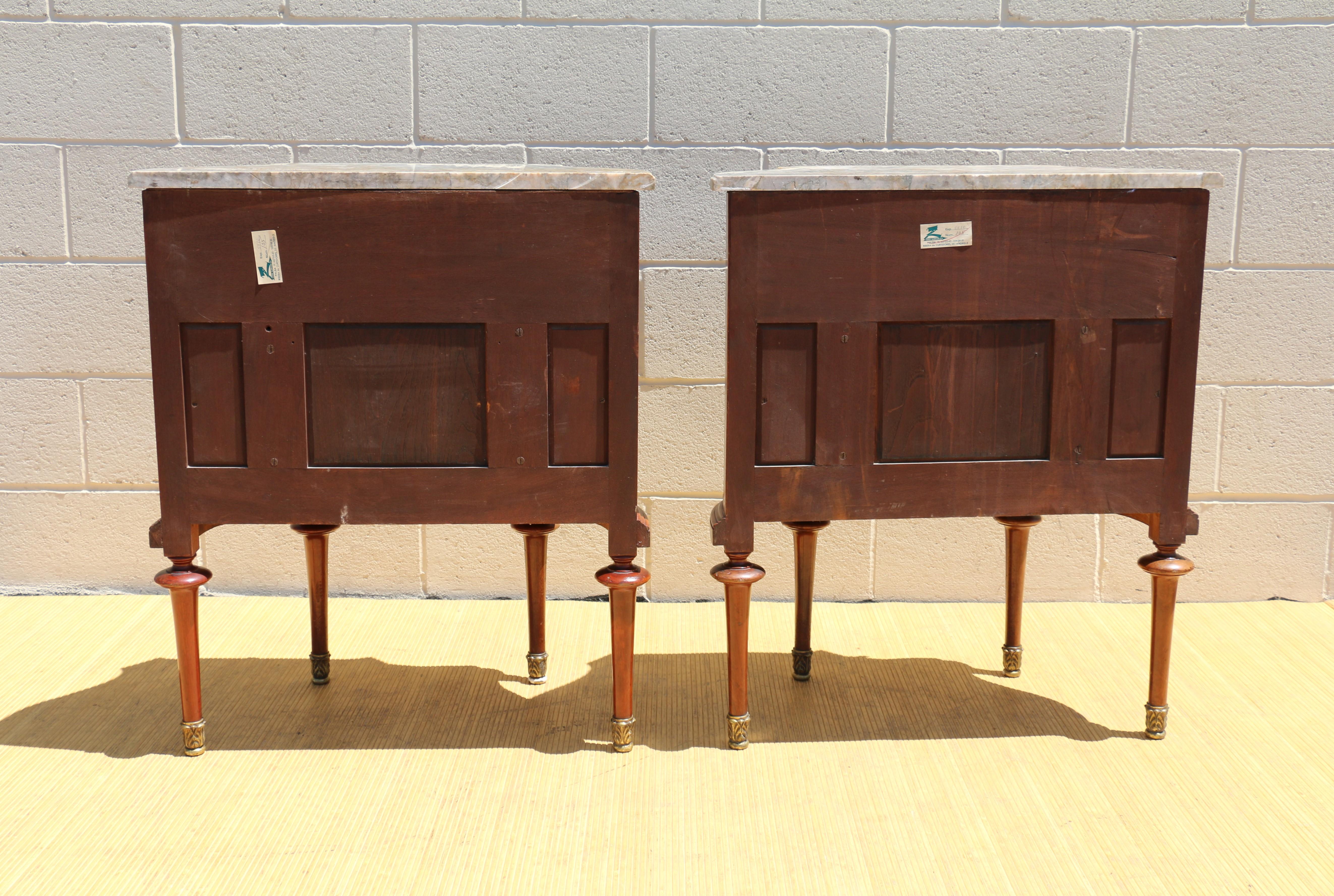 19th Century French Louis XVI Guillaume Grohé Style Bedside Cabinet For Sale 9