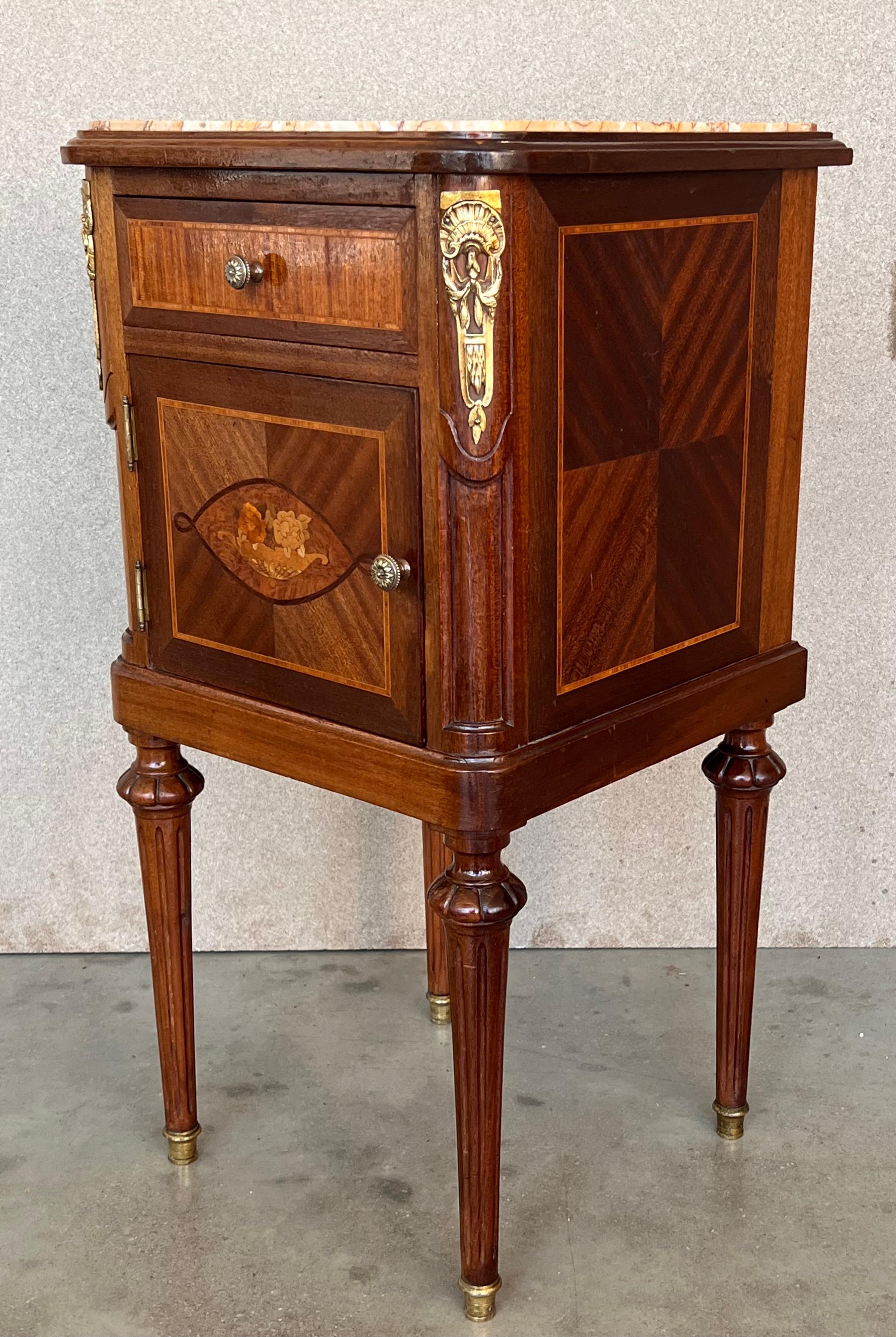 19th Century French Louis XVI Guillaume Grohé Style Bedside Cabinet For Sale 1