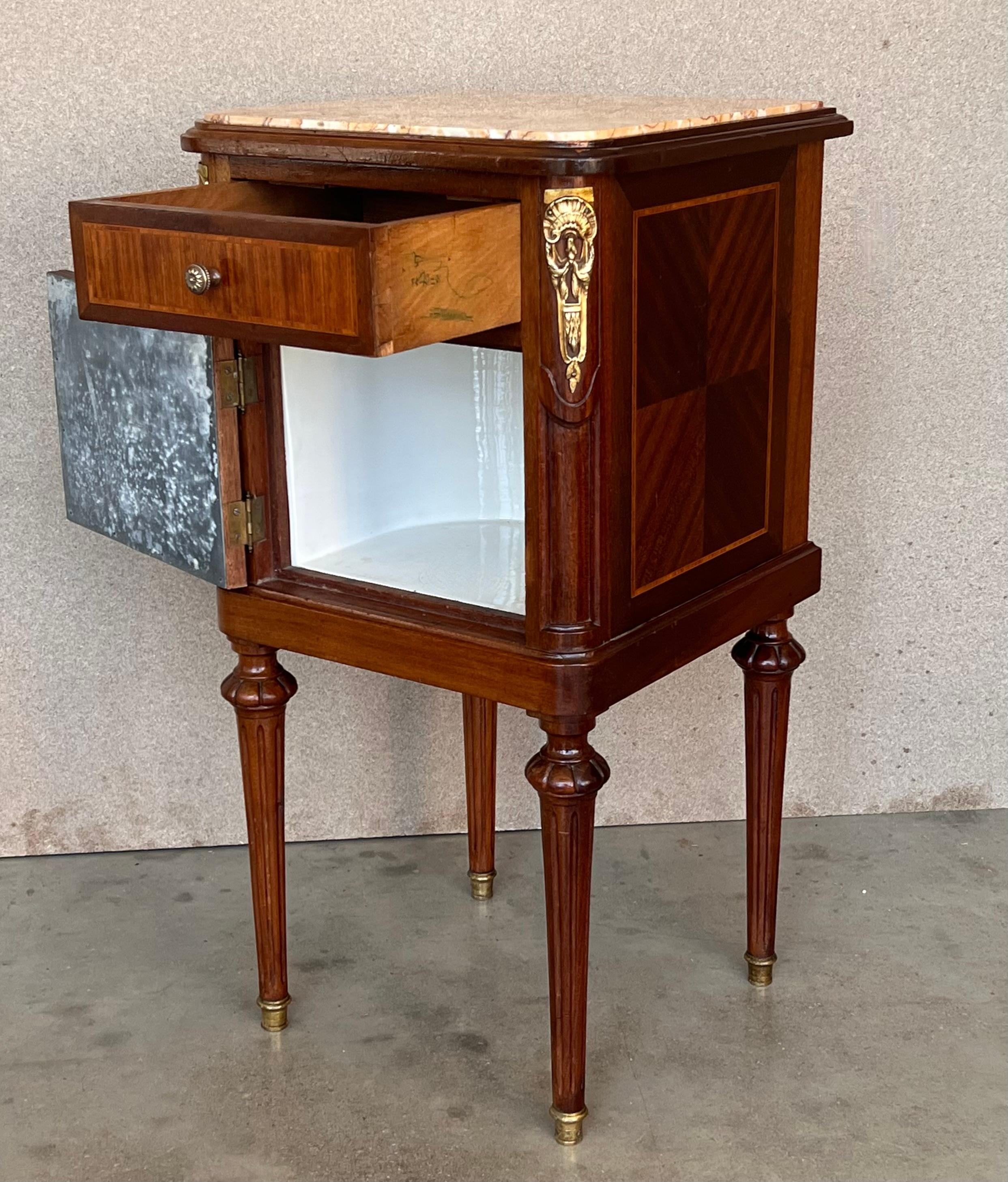 19th Century French Louis XVI Guillaume Grohé Style Bedside Cabinet For Sale 3