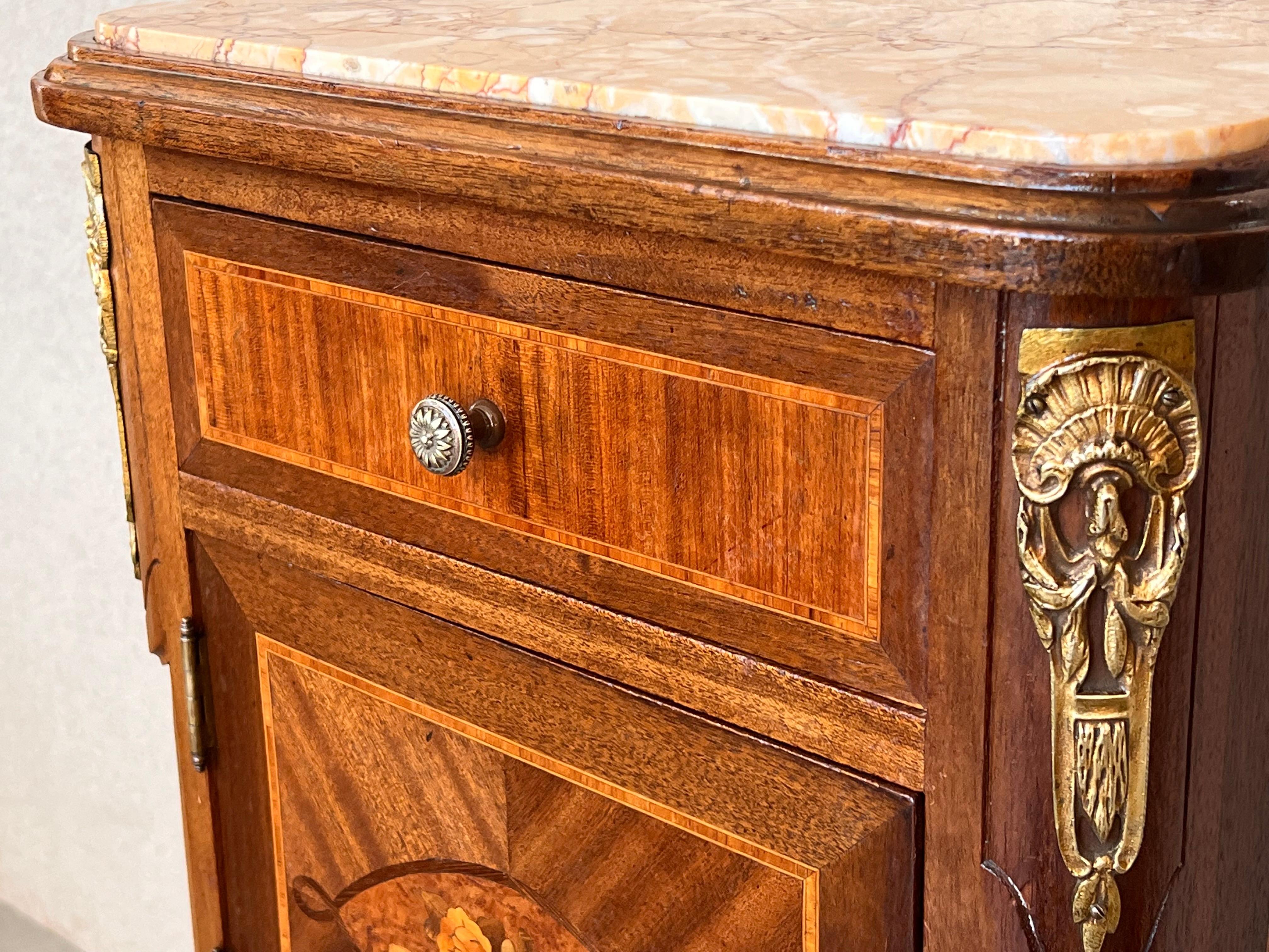 19th Century French Louis XVI Guillaume Grohé Style Bedside Cabinet For Sale 4