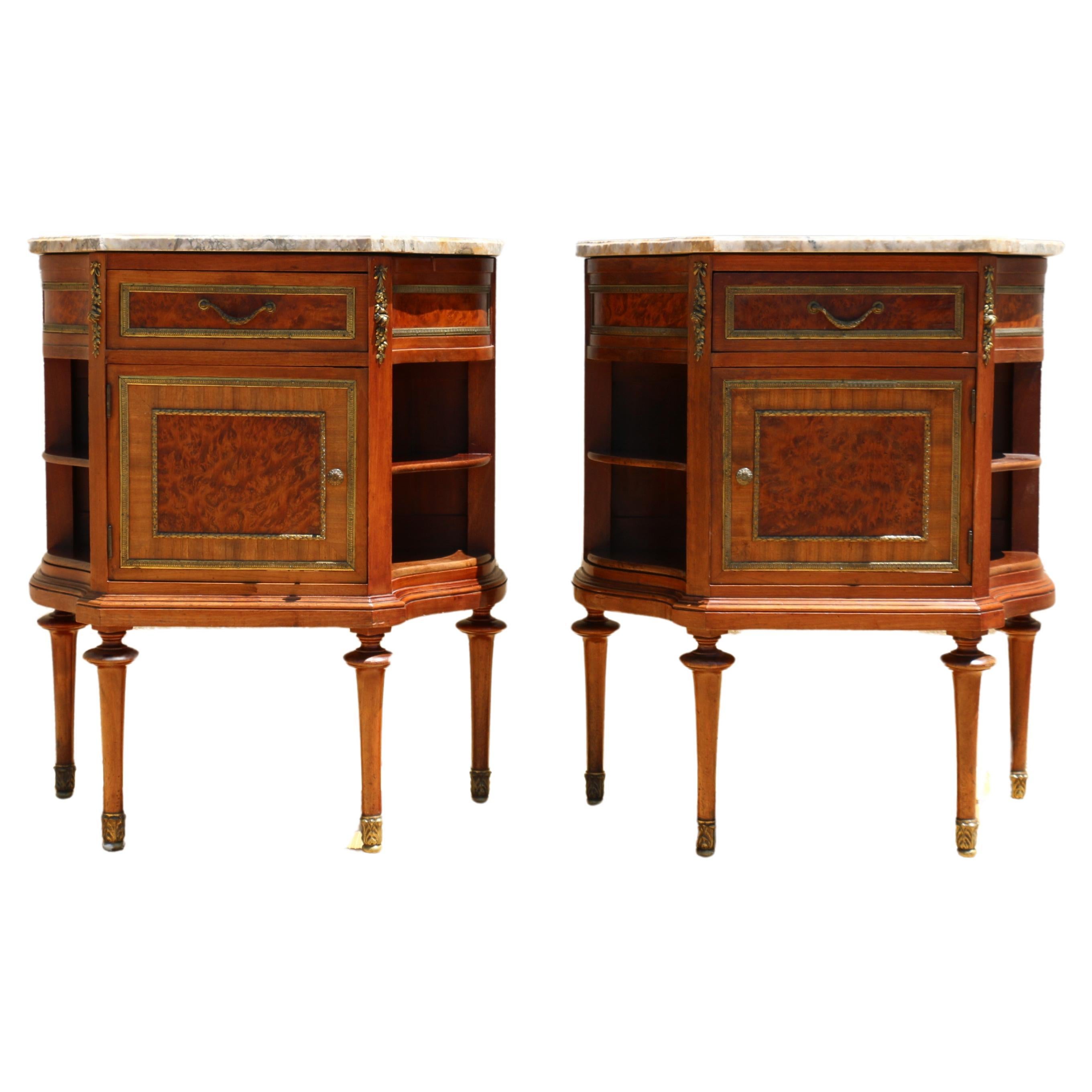 19th Century French Louis XVI Guillaume Grohé Style Bedside Cabinet