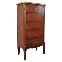 XIXe siècle Français, Louis XVI  Commode en bois massif à dessus en marbre, Cabinet